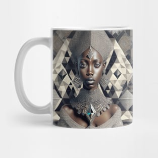 [AI Art] African Beauty with Diamonds, in the style of Escher Mug